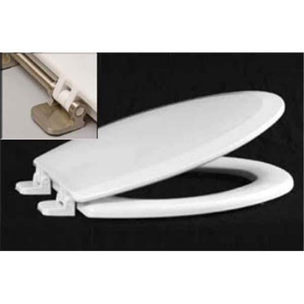 Centoco Manufacturing Corporation Centoco 900BN-001 White Premium Molded Toilet Seat With Brushed Nickel Hinges 900BN-001 - main
